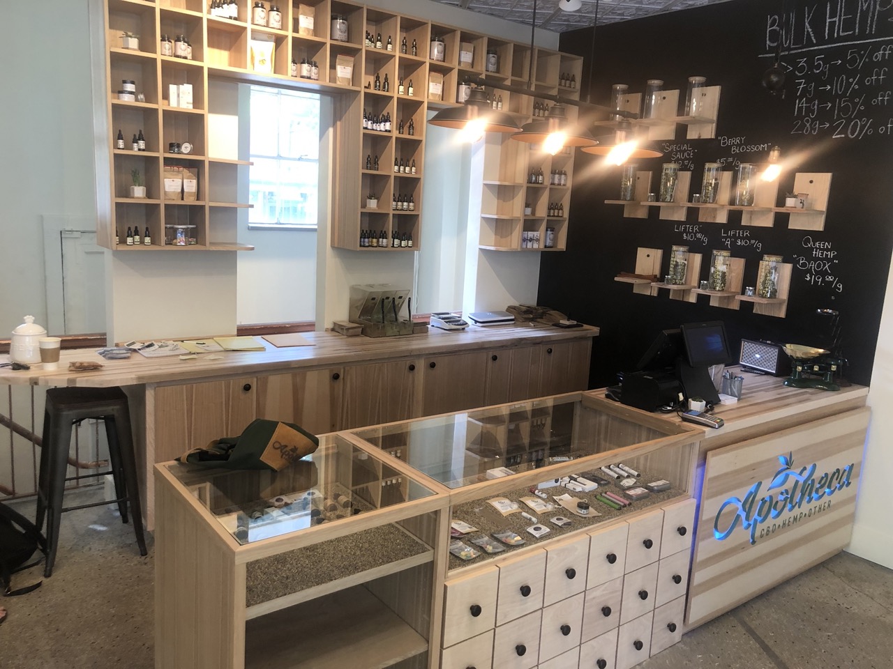 Apotheca shelving and millwork